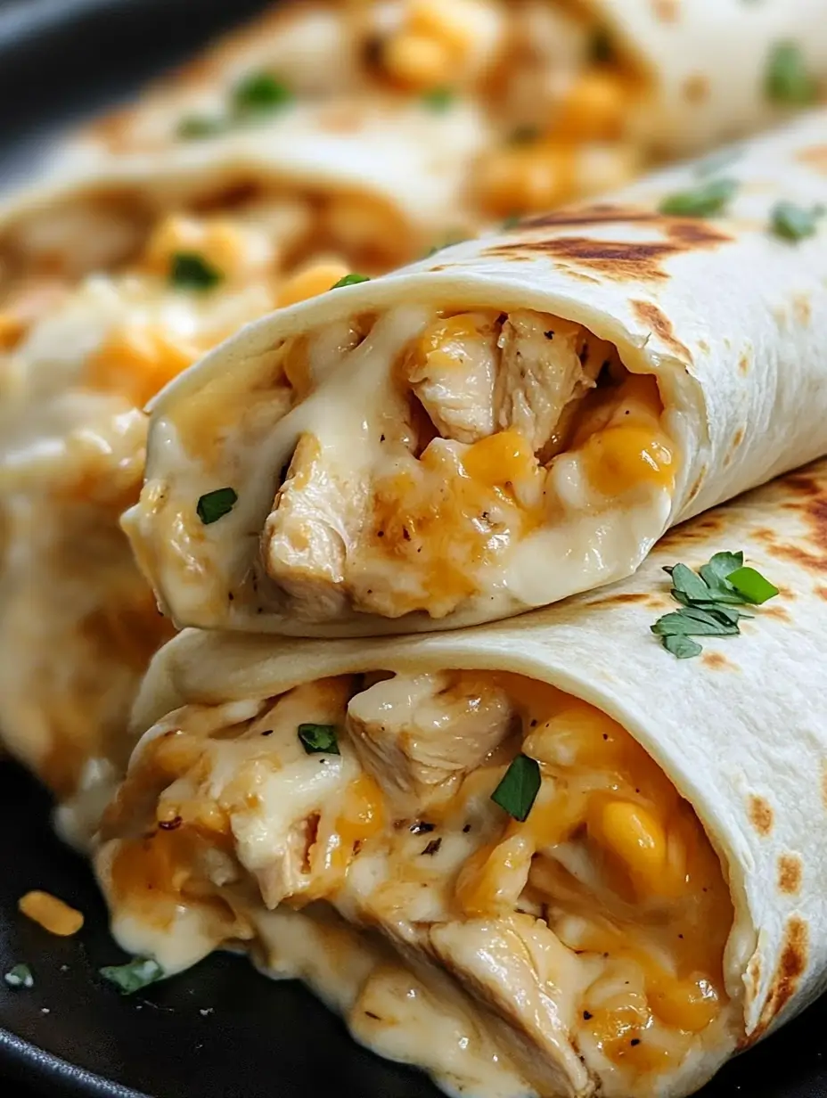 Cheesy Garlic Chicken Wraps